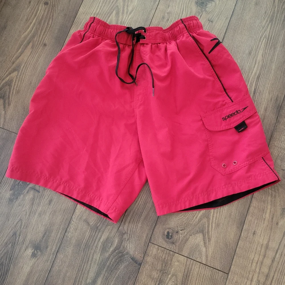 Speedo Men's Bold Red Swim Trunks, 9
